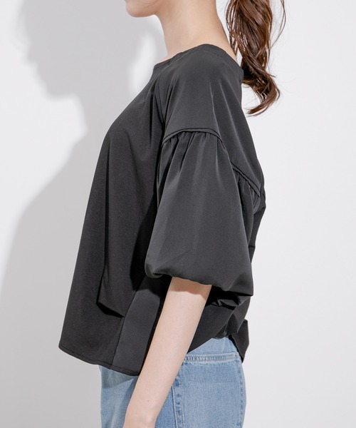 Jayro（ジャイロ）の「布帛切替トップス（Tシャツ/カットソー・レディース・ブラック/ブルー/ホワイト系その他/レンガ・M）」の10枚目の写真