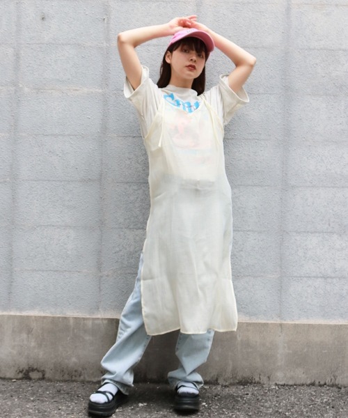 sevens（セブンズ）の「【sevens】シアーキャミロングワンピース（ワンピース・レディース・ブラウン/ホワイト/ベージュ/サックスブルー・FREE）」の20枚目の写真