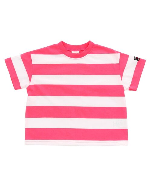 BREEZE(ブリーズ)の「ボーダーネオンTシャツ_一部WEB限定サイズ(Tシャツ/カットソー・キッズ・ブルー/イエロー/オレンジ/ピンク・140/130/120/110/100/90/80/150)」の3枚目の写真