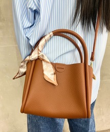 Loco Ocean | 【コンパクト】スカーフ付き フェイクレザー / 2wayショルダーバッグ(トートバッグ)