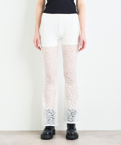 ANNA SUI NYC（アナ スイ エヌ ワイ シー）の「ANNA SUI NYC ストレッチレースフレアパンツ（その他パンツ・レディース・ホワイト/パープル/ブラック・FREE）」の8枚目の写真