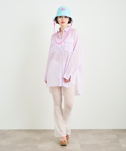 ANNA SUI NYC（アナ スイ エヌ ワイ シー）の「ANNA SUI NYC ストレッチレースフレアパンツ（その他パンツ・レディース・ホワイト/パープル/ブラック・FREE）」の7枚目の写真