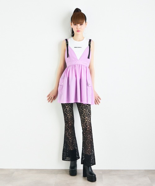 ANNA SUI NYC（アナ スイ エヌ ワイ シー）の「ANNA SUI NYC ストレッチレースフレアパンツ（その他パンツ・レディース・ホワイト/パープル/ブラック・FREE）」の12枚目の写真