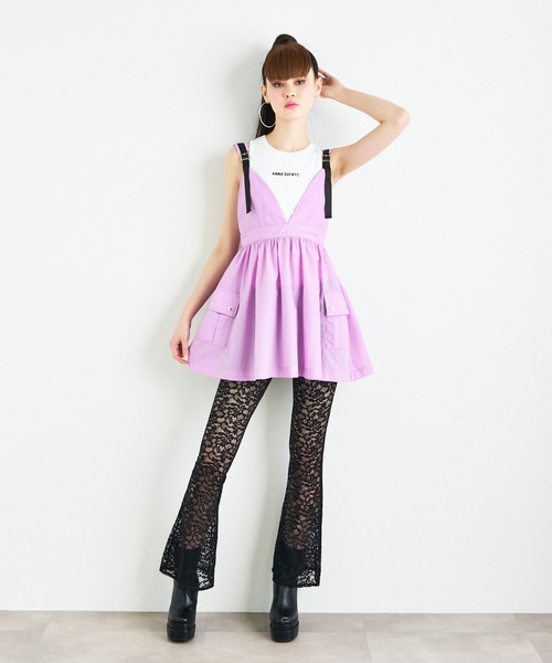 ANNA SUI NYC（アナ スイ エヌ ワイ シー）の「ANNA SUI NYC ストレッチレースフレアパンツ（その他パンツ・レディース・ホワイト/パープル/ブラック・FREE）」の13枚目の写真