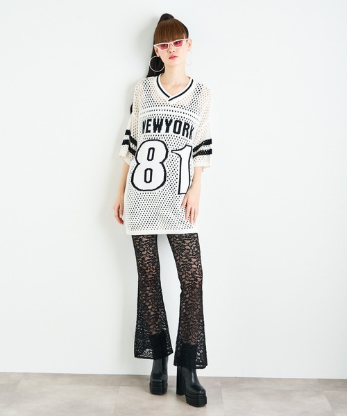 ANNA SUI NYC（アナ スイ エヌ ワイ シー）の「ANNA SUI NYC ストレッチレースフレアパンツ（その他パンツ・レディース・ホワイト/パープル/ブラック・FREE）」の17枚目の写真