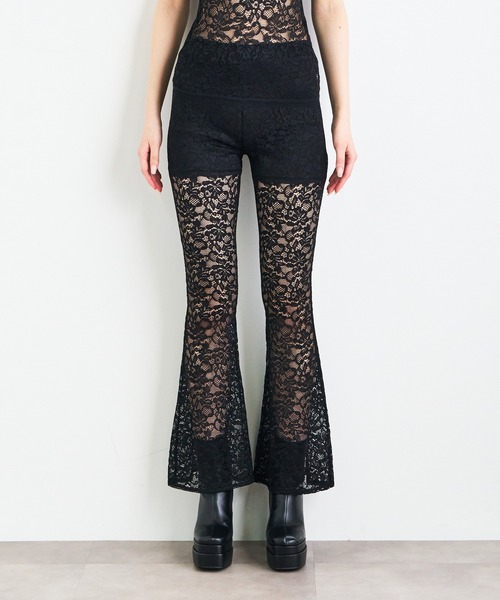 ANNA SUI NYC（アナ スイ エヌ ワイ シー）の「ANNA SUI NYC ストレッチレースフレアパンツ（その他パンツ・レディース・ホワイト/パープル/ブラック・FREE）」の19枚目の写真