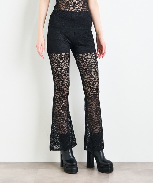 ANNA SUI NYC（アナ スイ エヌ ワイ シー）の「ANNA SUI NYC ストレッチレースフレアパンツ（その他パンツ・レディース・ホワイト/パープル/ブラック・FREE）」の22枚目の写真