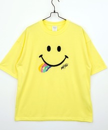 【GROOVY STORE】SMILEY FACE サガラ刺繍 オーバーサイズTシャツ UVカット&COOL&DRY
