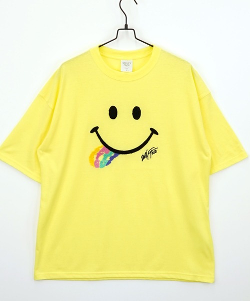 セール】【GROOVY STORE】SMILEY FACE サガラ刺繍 オーバー