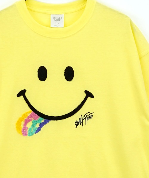 SMILEY FACE(スマイリーフェイス)の「【GROOVY STORE】SMILEY FACE サガラ刺繍 オーバーサイズTシャツ UVカット&COOL&DRY(Tシャツ/カットソー・メンズ・ホワイト/ライトグリーン/ネイビー/ブラック/オフホワイト/グレイッシュブルー/レモンイエロー/スミクロ・M/L/LL)」の18枚目の写真