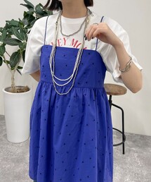 ドット刺繍キャミチュニックブラウス