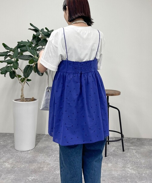 セール】ドット刺繍キャミチュニックブラウス（キャミソール）｜fredy