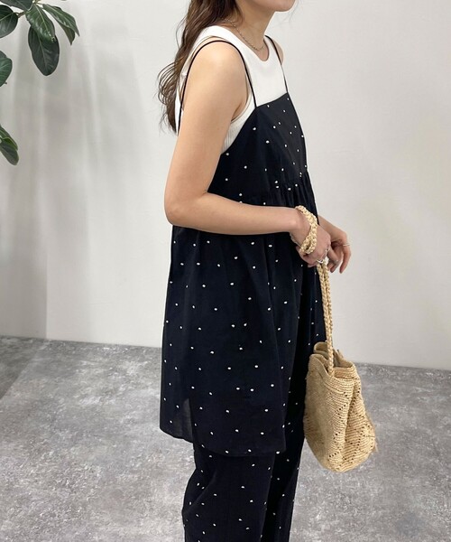 cccmalie】シーマリー ベロア刺繍ブラウス 黒 チュニック cccmalie