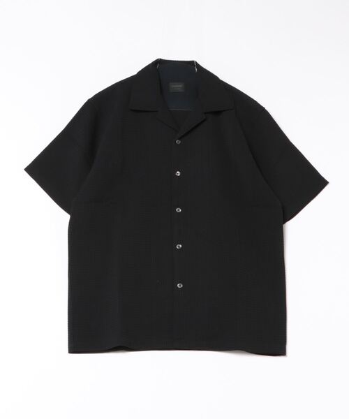 ＪＵＧＬＡＮＳ（ユグランス）の「【MMMM】ウーブンワッフルオープンカラーハーフスリーブシャツ/メンズ（シャツ/ブラウス・メンズ・ブラック/ベージュ/ホワイト・M/L/XL）」の2枚目の写真