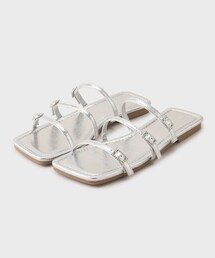 OPAQUE.CLIP | ≪GISELe6月号掲載≫ビジュー付きナローストラップフラットサンダル(サンダル)