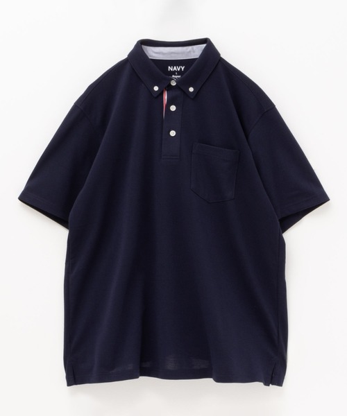 NAVY（ネイビー）の「リップルカノコポロシャツ（ポロシャツ・メンズ・ホワイト/ネイビー/ブラック・S/M/L/XL/XXL）」の3枚目の写真