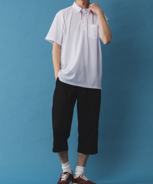 NAVY（ネイビー）の「リップルカノコポロシャツ（ポロシャツ・メンズ・ホワイト/ネイビー/ブラック・S/M/L/XL/XXL）」の5枚目の写真