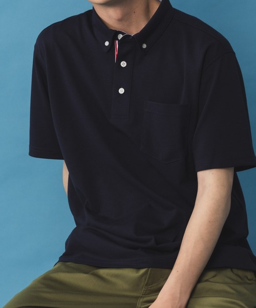 NAVY（ネイビー）の「リップルカノコポロシャツ（ポロシャツ・メンズ・ホワイト/ネイビー/ブラック・S/M/L/XL/XXL）」の8枚目の写真