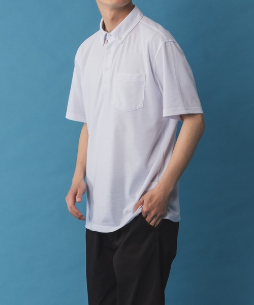 NAVY（ネイビー）の「リップルカノコポロシャツ（ポロシャツ・メンズ・ホワイト/ネイビー/ブラック・S/M/L/XL/XXL）」の12枚目の写真