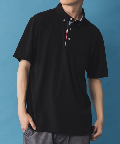 NAVY（ネイビー）の「リップルカノコポロシャツ（ポロシャツ・メンズ・ホワイト/ネイビー/ブラック・S/M/L/XL/XXL）」の13枚目の写真