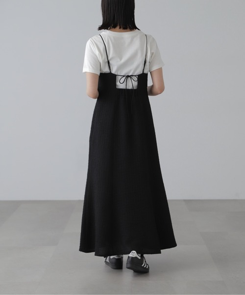 FREE'S MART(フリーズマート)の「◇【3サイズ展開XS-M】ぽこぽこチェックマーメイドキャミワンピース【低身長サイズ有】(ワンピース・レディース・ホワイト/ブラック/ブラック系その他・X-SMALL/SMALL/MEDIUM)」の14枚目の写真