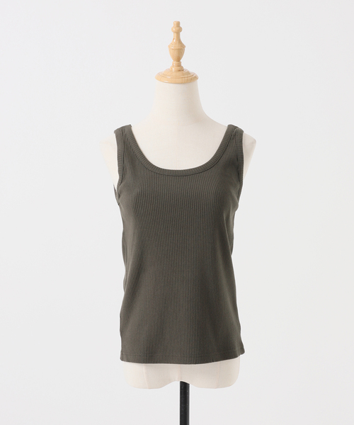 B.C STOCK(ベーセーストック)の「Gleamy/グリーミー 2WAYリブタンクトップ(タンクトップ・レディース・チャコールグレー/ピンク系その他/グリーン・FREE)」の6枚目の写真