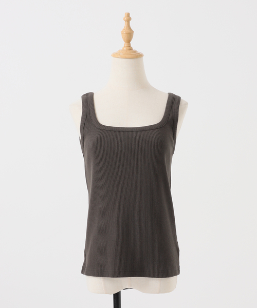 B.C STOCK(ベーセーストック)の「Gleamy/グリーミー 2WAYリブタンクトップ(タンクトップ・レディース・チャコールグレー/ピンク系その他/グリーン・FREE)」の8枚目の写真