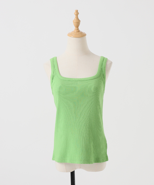 B.C STOCK(ベーセーストック)の「Gleamy/グリーミー 2WAYリブタンクトップ(タンクトップ・レディース・チャコールグレー/ピンク系その他/グリーン・FREE)」の10枚目の写真