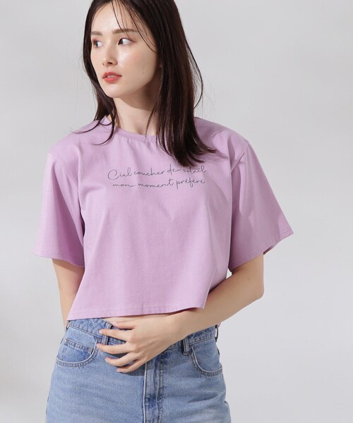 【セール】ショート丈ロゴＴシャツ（Tシャツ/カットソー）｜PROPORTION BODY DRESSING（プロポーションボディドレッシング）