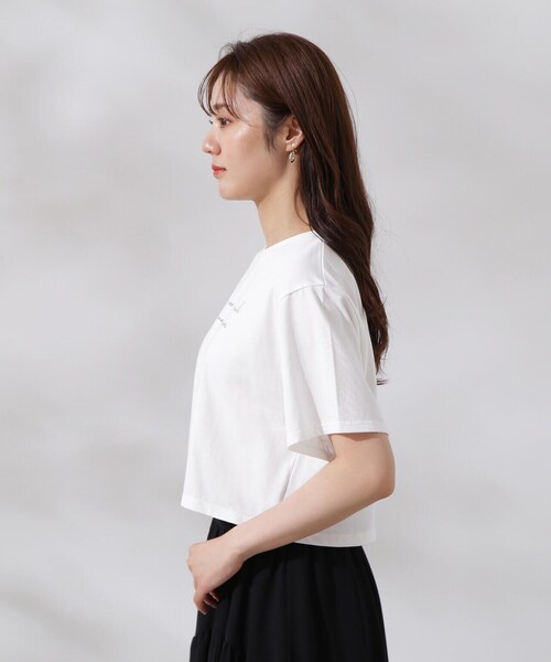 PROPORTION BODY DRESSING（プロポーションボディドレッシング）の「ショート丈ロゴＴシャツ（Tシャツ/カットソー・レディース・ホワイト系その他/ピンク・FREE）」の14枚目の写真