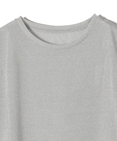 SHIPS(シップス)の「〈手洗い可能〉シアー ラメ クルーネック カットソー(Tシャツ/カットソー・レディース・シルバー/ブラック・ONE SIZE)」の9枚目の写真