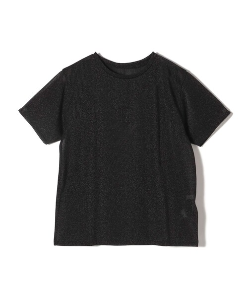 SHIPS(シップス)の「〈手洗い可能〉シアー ラメ クルーネック カットソー(Tシャツ/カットソー・レディース・シルバー/ブラック・ONE SIZE)」の5枚目の写真