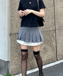 MAINLYTRULY | レイヤード プリーツ ミニスカート(スカート)