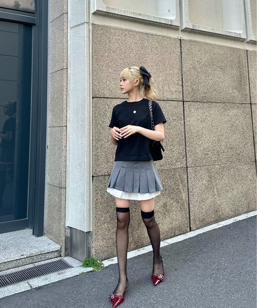 MAINLYTRULY（メインリィトゥルリィ）の「レイヤード プリーツ ミニスカート（スカート・レディース・グレー・S）」の7枚目の写真