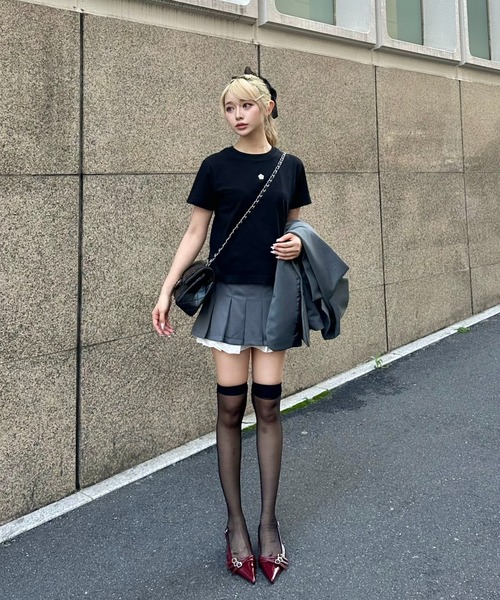 MAINLYTRULY（メインリィトゥルリィ）の「レイヤード プリーツ ミニスカート（スカート・レディース・グレー・S）」の8枚目の写真