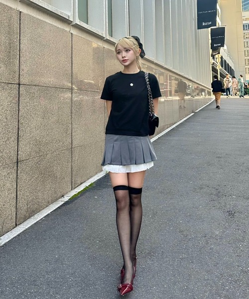 MAINLYTRULY（メインリィトゥルリィ）の「レイヤード プリーツ ミニスカート（スカート・レディース・グレー・S）」の9枚目の写真