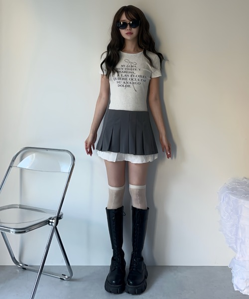 MAINLYTRULY（メインリィトゥルリィ）の「レイヤード プリーツ ミニスカート（スカート・レディース・グレー・S）」の19枚目の写真