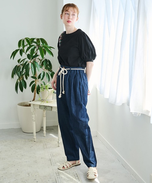 Crisp(クリスプ)の「デニムテーパードパンツ(デニムパンツ・レディース・ネイビー・FREE)」の21枚目の写真