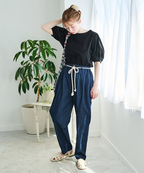 Crisp(クリスプ)の「デニムテーパードパンツ(デニムパンツ・レディース・ネイビー・FREE)」の19枚目の写真