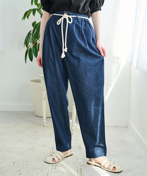 Crisp(クリスプ)の「デニムテーパードパンツ(デニムパンツ・レディース・ネイビー・FREE)」の18枚目の写真