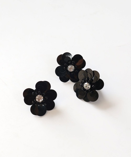 [韓国] flower コサージュ フラットシューズ (2color) フラワーカラーバレエ（バレエシューズ）｜flower（フラワー）の