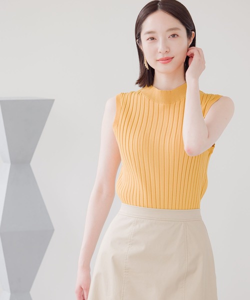 【miumiu】ノースリーブニット miu miu ノースリーブニット ピンクストライプ - メルカリ