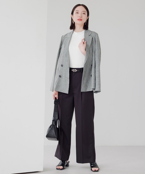 Andemiu（アンデミュウ）の「【洗えるUV】ワイドリブノースリーブニット136144（ニット/セーター・レディース・ホワイト/ブラック/イエロー/パープル・FREE）」の11枚目の写真