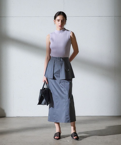 Andemiu（アンデミュウ）の「【洗えるUV】ワイドリブノースリーブニット136144（ニット/セーター・レディース・ホワイト/ブラック/イエロー/パープル・FREE）」の17枚目の写真