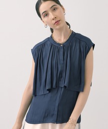 saloon | SALOON(サルーン)/シルキーサテンレイヤーブラウス【手洗い可】(シャツ/ブラウス)