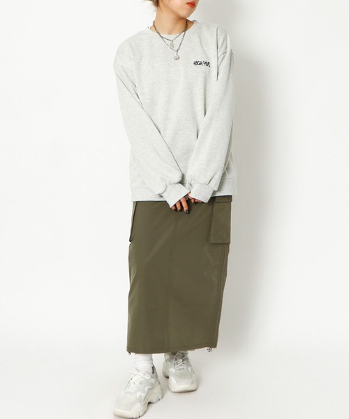 GORGE（ゴージ）の「《ドロスト×ポケット》レディース ロングカーゴスカート ミリタリー風 ストリート 春夏秋冬（スカート・レディース・ブラック/カーキ/チャコールグレー・F）」の4枚目の写真