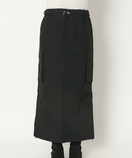 GORGE（ゴージ）の「《ドロスト×ポケット》レディース ロングカーゴスカート ミリタリー風 ストリート 春夏秋冬（スカート・レディース・ブラック/カーキ/チャコールグレー・F）」の5枚目の写真