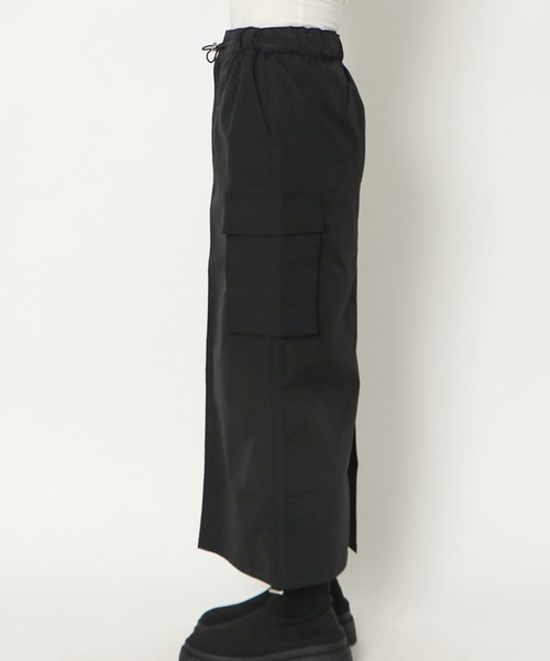 GORGE（ゴージ）の「《ドロスト×ポケット》レディース ロングカーゴスカート ミリタリー風 ストリート 春夏秋冬（スカート・レディース・ブラック/カーキ/チャコールグレー・F）」の6枚目の写真