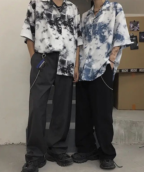 almo(アルモ)の「タイダイ風総柄プリントオーバーサイズ半袖シャツ(NEZ)(Tシャツ/カットソー・レディース・ブルー/ブラック・FREE)」の7枚目の写真