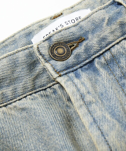 FREAK’S STORE/フリークスストア ワイドシルエット カーブ デニムパンツ/ダメージ加工（デニムパンツ）｜FREAK'S STORE（フリークスストア）